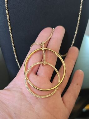 Dia & Co Gold Interlocking Circle Pendant Necklace